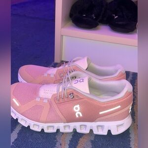 Pink on cloud sneakers